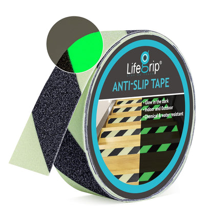 Lifegrip Anti Slip Tape, 4 Inch x 15 Foot Non-Slip Traction Grip Tape for Stairs, Waterproof Stair Treads Grip Non Slip, Non Skid Tape for Steps, Outdoor Black Grip Tape (4" X 15')