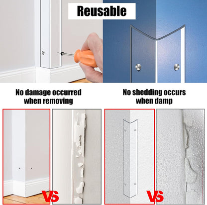 Wall Corner Protector, Walls Edge Protector，Self-Adhesive Wall Corner Guards,PVC Double Side Edge Protector， Furniture Stairs Guard (Gray 2PCS 90cm/35.4in)