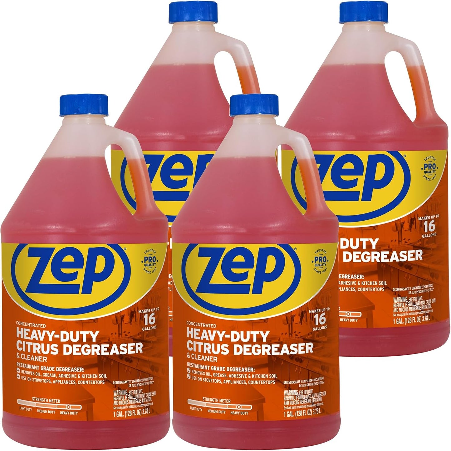 Zep Heavy-Duty Citrus Degreaser and Cleaner - 24 oz (Case of 2) ECZUCIT242 - Restaurant Grade, Removes Oil, Grease, Adhesive, and Kitchen Soil on Stovetops, Appliances