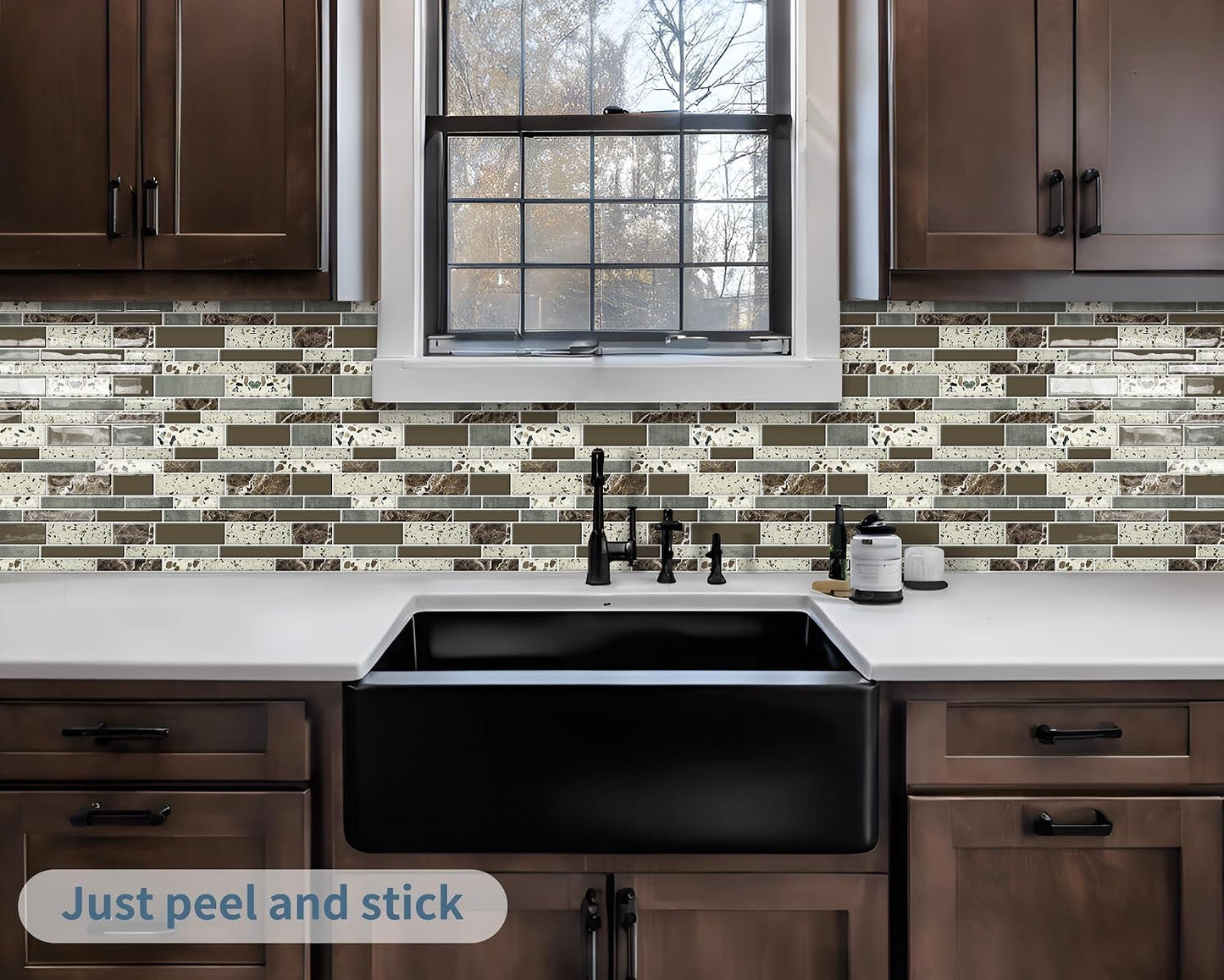 DEWOO Peel and Stick on Self Adhesive Backsplash Wall Marble Tiles Stickers 3D for Kitchen Bathroom,Spliced Blue (10-Sheet, 12"×12")