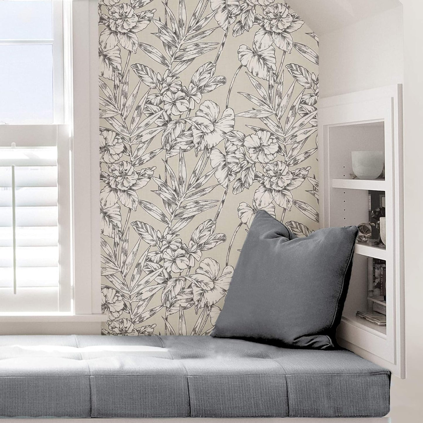 NuWallpaper Grey Cayman Peel and Stick Wallpaper, Neutral, Removable Wallpaper, Renter-Friendly, 20.5 in x 18 ft