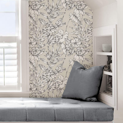 NuWallpaper Grey Cayman Peel and Stick Wallpaper, Neutral, Removable Wallpaper, Renter-Friendly, 20.5 in x 18 ft