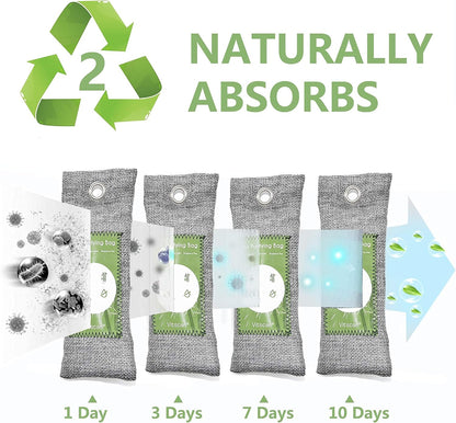 20 Pack Bamboo Charcoal Air Purifying Bag, Activated Charcoal Bags Odor Absorber, Moisture Absorber, Natural Car Air Freshener, Shoe Deodorizer, Odor Eliminators For Home, Pet, Closet, Car