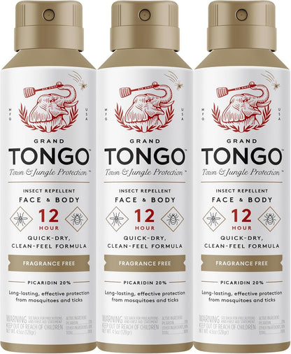 Grand Tongo DEET-Free Insect Repellent, The 12 Hour Protection, DEET Alternative – Fragrance Free