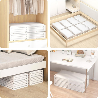 Bamboo Under Bed Storage Containers- Underbed Organizer with Wheels with Large Capacity Dust Bag,Sturdy Wood Rolling Under Bed Shoe Storage Organizer 2 Packs (Nature, 2 Packs (23.62"×16.54"))
