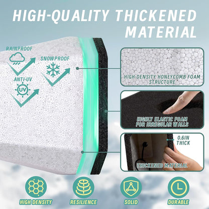 Outdoor Faucet Cover 3 Pack - Thickened Foam Insulated for Winter Freeze Protection, Reusable Hose Bib and Water Spigot Covers for Outside
