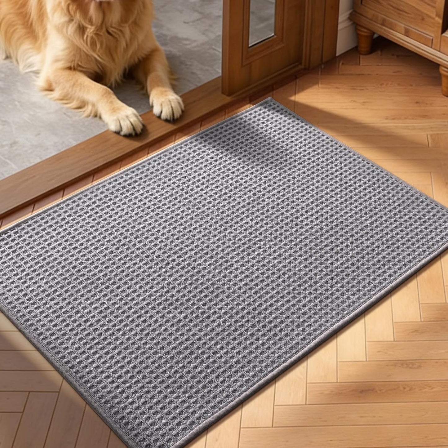 YIHOUSE Indoor Door Mat 24" x 36", Non-Slip Washable Entryway Mat, Dirt Trapper Absorbent Entrance Mat, Low Profile Floor Mat for Front/Back Door, Entryway, Khaki