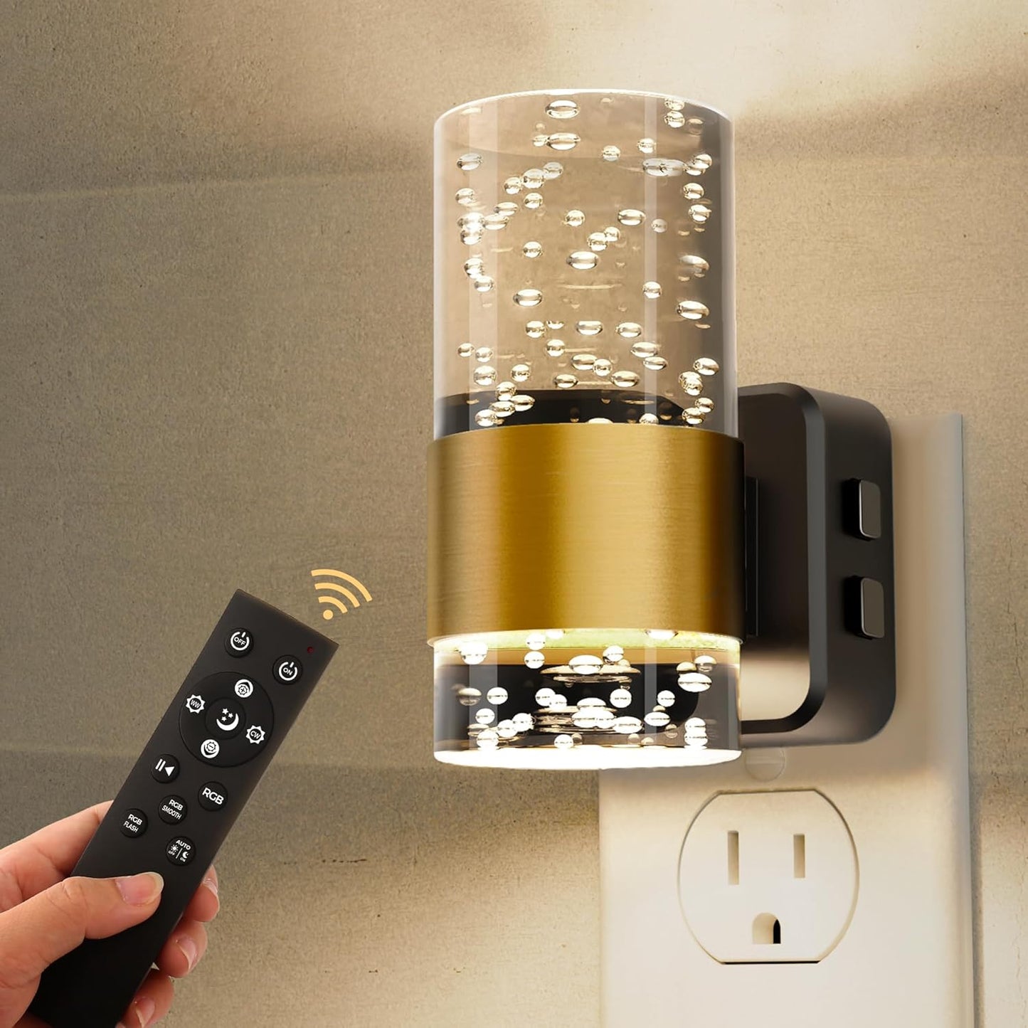 L LOHAS LED Night Light,Dimmable Night Lights Plug into Wall, 2 Pack Acrylic Nightlight with 0-100 LM Adjustable Brightness, 3000K Plug in Night Light with Dusk to Dawn Sensor, for Bathroom Hallway
