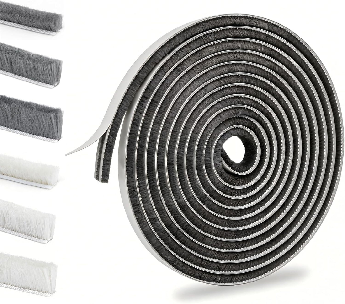 Bruiefpap 39.4FT Weather Stripping for Doors and Windows, Self-Adhesive Soundproofing Door Seal, Door Insulation for Sliding, Exterior, Frames and Front, 0.35'' Wide x 0.35'' Thick, Grey