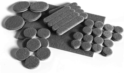 Slipstick Premium Wool Felt Furniture Pads/Floor Protectors (1 Inch Round Value Pack) Includes 40 Heavy-Duty Felt Chair Leg Pads with Self-Stick Adhesive, Gray, CB115