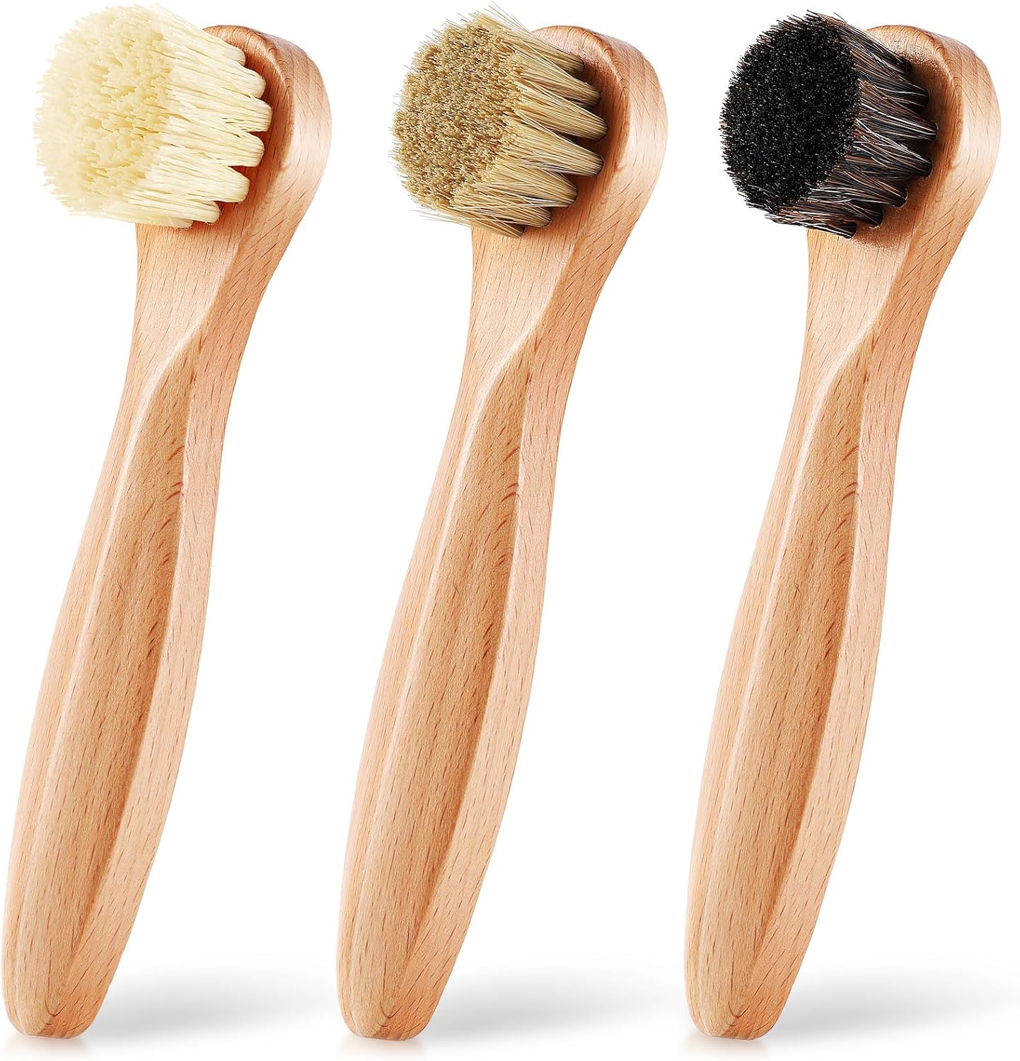 3 Pcs Wood Laundry Stain Brush Stain Remover Brushes with Boar Bristle Small Stain Brush for Clothes for Scrubbing Stains from Furniture Fabric Leather(3 Pcs C)