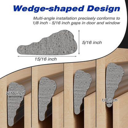 Weather Stripping Door Seal Strip for Door Frame,Window Insulation for Winter,Doors Soundproofing Gap Filler,Window Sealer Exterior Doors Weather Stripping,Foam Windows Draft Stopper (White,118'')