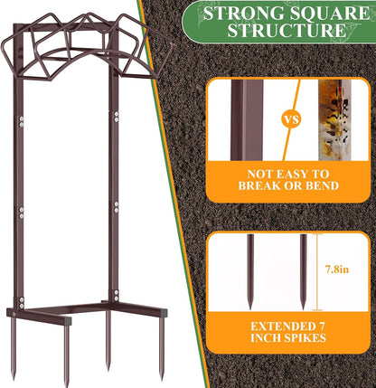 Qatsrin Super Stable Garden Hose Holder, Detachable Water Hose Holders Stand Holds 160-Feet Freestanding Hose Storage Hanger Rack for Outside Yard Lawn Farm (Black)
