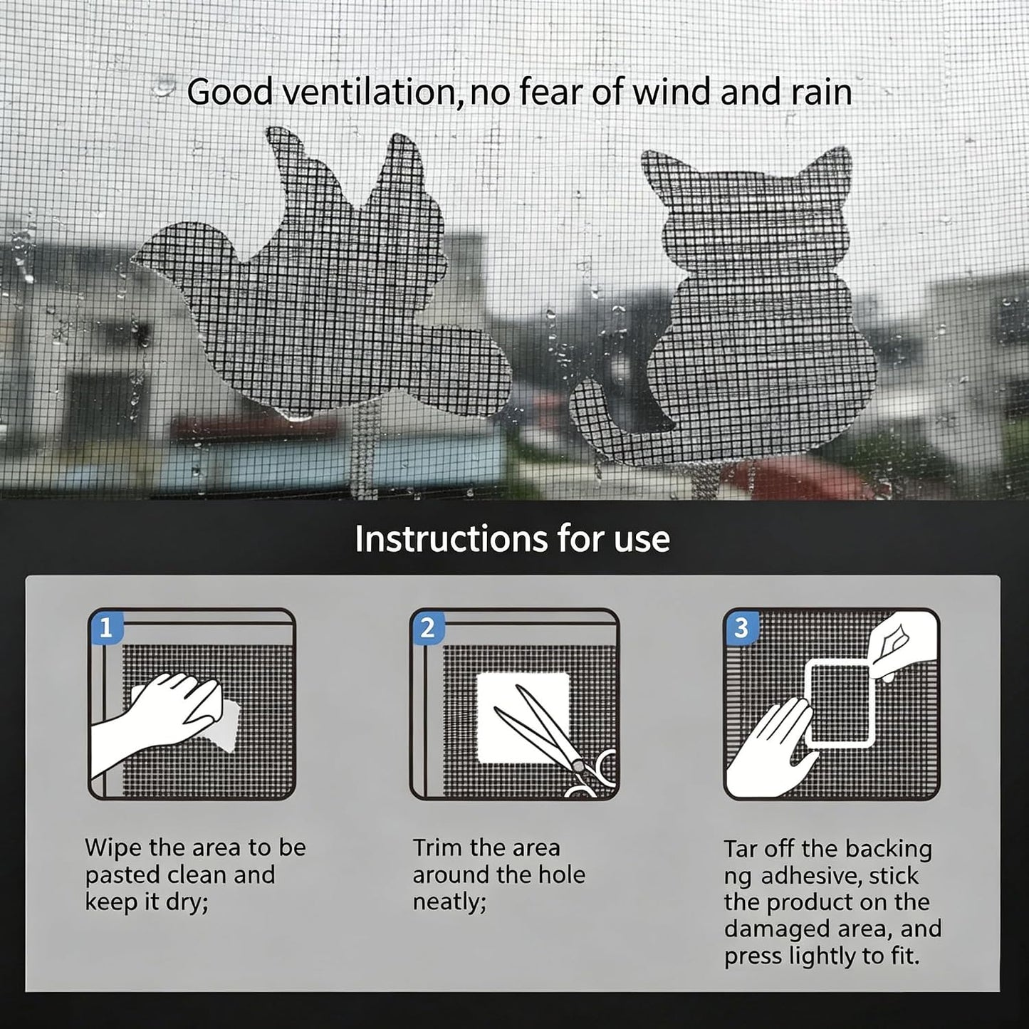 TPU Tent Repair Patches, Mesh Screen Repair Stickers, Practical Repair Kits | Self-Adhesive, Quick & Easy to Use, Ideal for Repairing Tents, Raincoats, Inflatables, Mosquito Nets & Window Screens