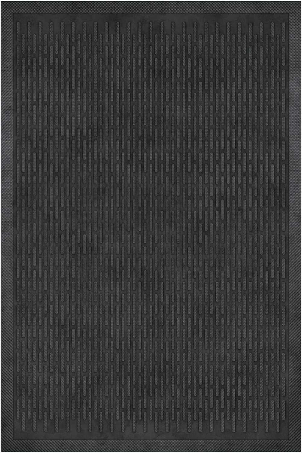 Ottomanson Waterproof Rubber Outdoor Doormat – Heavy-Duty Non-Slip Rubber Floor Mat with Ridge Scraper Pattern, All-Weather Front Door Entry Mat for Mud & Dirt Control – 18" x 30", Black