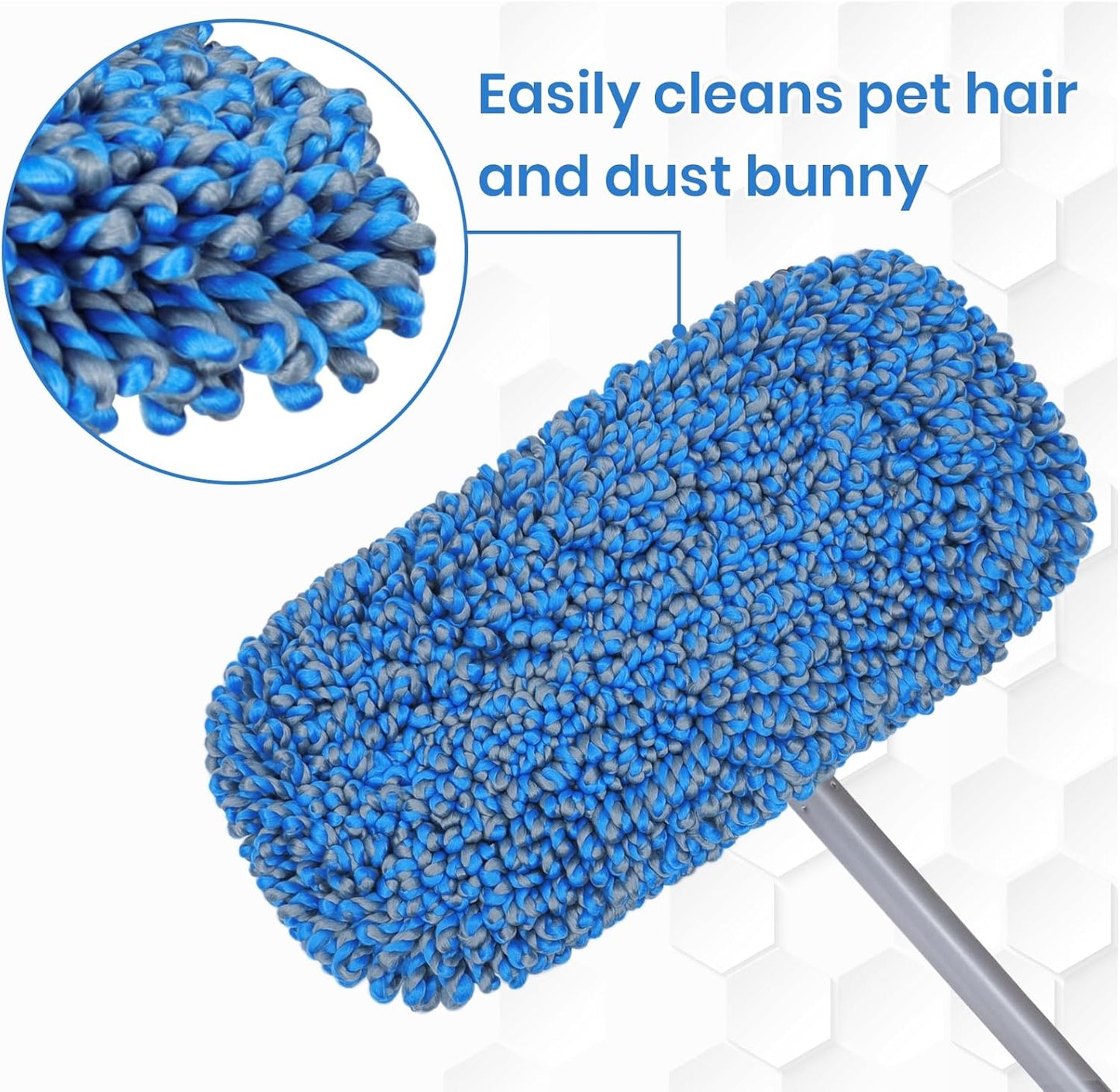 TrueYee 2 Pack Microfiber Mop Replacement Pad for Dry Dusting Wet Mopping (Dust Mop ASIN:B0CM8Z8Y2P)
