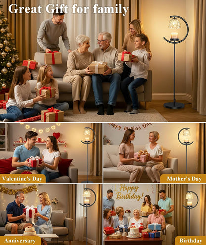 seenlast Candle Warmer Floor Lamp with Timer and Dimmer | Standing Electric Wax Melt Warmer for Home Decor, Living Room & Bedroom | Birthday Gifts for Women, Mom & Girlfriend