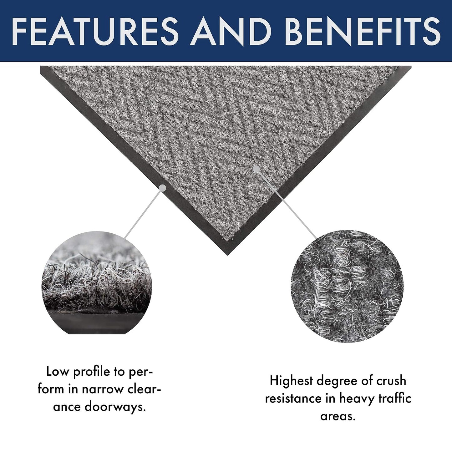 Notrax 118 Arrow Trax® Entrance Mat, for Home or Office, 3' X 4' Gray