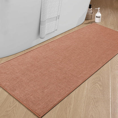 chakme Bathroom Rugs Mat 24x17, Ultra Thin Non Slip Bath Mat Small Quick Dry Absorbent Bath Mat for Bathroom Floor, (Dark Beige, 24"x17")