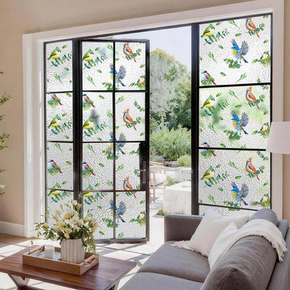 Frosted Window Privacy Film - Brushed Silver Static Cling Glass Film for Bathroom, Day and Night Door Privacy Film Window Cover to Stop Dog Barking, 17.5x78.7 Inch, Pure