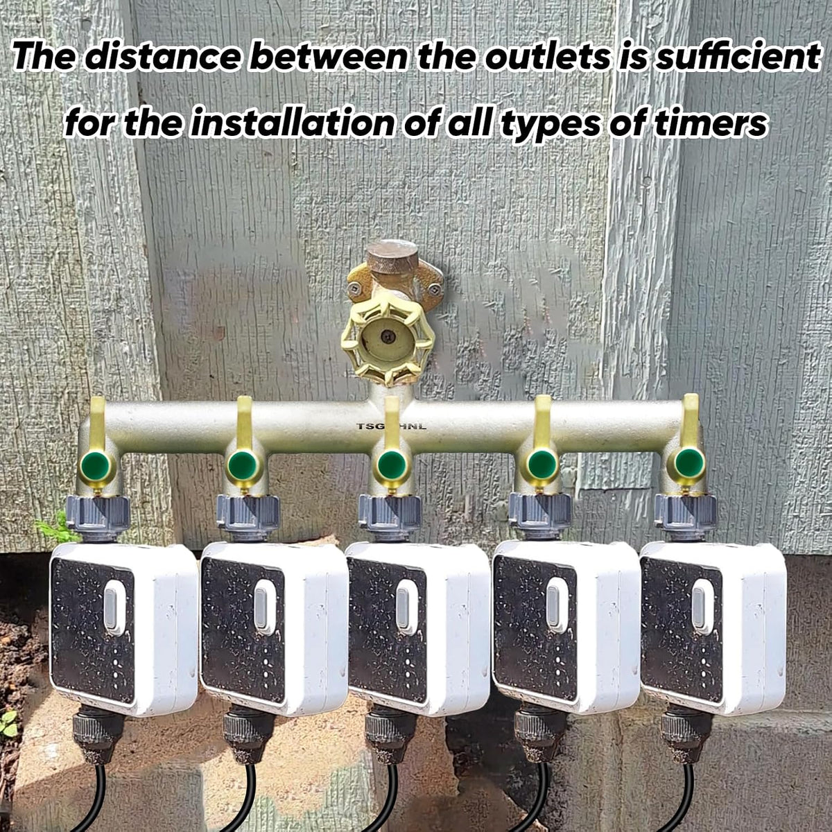 Heavy Duty Brass Garden Hose Splitter, 2-Way Faucet Splitter with 2 Extended Metal Handles, Outdoor Hose Splitter, GHT 3/4-Inch Heavy Duty Hex Female Inlet and 3/4-Inch Male Outlet, Nickel Plated