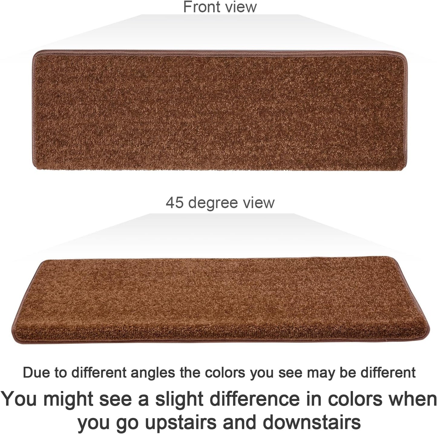 PURE ERA Carpet Stair Treads Tape Free Non Slip Indoor Stair Carpet Stair Protectors Pet-Friendly Non-Slip Skid Resistant Washable Reusable 8" x 30"(2 Pieces,Black)