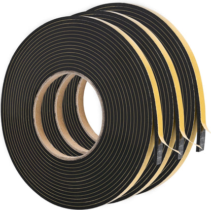 ToLanbbt White Door Window Weather Stripping Self Adhesive Foam Tape High Density Foam Sealing Strip Window Insulation Weatherproof Gasket Tape for Doors and Windows (1/2" W X 1/8" T X 16.5')