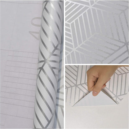 MelunMer Geometric Peel and Stick Wallpaper Gold 118In L 17.7In W Self Adhesive Removable Wallpaper for Bedroom/Bathroom Waterproof Modern Contact Paper for Cabinets Gold Contact Paper Shelf Liner