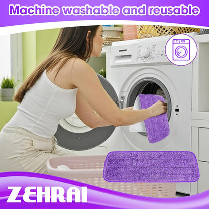 6 Pack Reusable Microfiber Mop Pads for Swiffer PowerMop, 13-16 Inch Spray Mop Replacement Refills, Machine Washable Wet Dry Pads for Hardwood Tile Multi-Surface Cleaning
