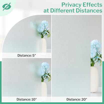DOWELL Window Privacy Film, Frosted Glass Window Film, Static Cling Non-Adhesive Glass Clings, Sun Blocking Opaque Coverings, Reusable Door Stickers for Bathroom Home Office, Pure, 17.5" x 78.7"