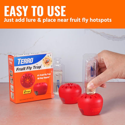 Terro Fruit Fly Traps for Indoors (6 Pack) + 270 Days of Lure Supply