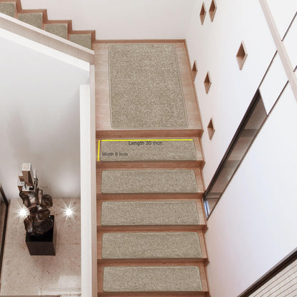 PURE ERA Carpet Stair Treads Tape Free Non Slip Indoor Stair Carpet Stair Protectors Pet-Friendly Non-Slip Skid Resistant Washable Reusable 8" x 30"(2 Pieces,Black)