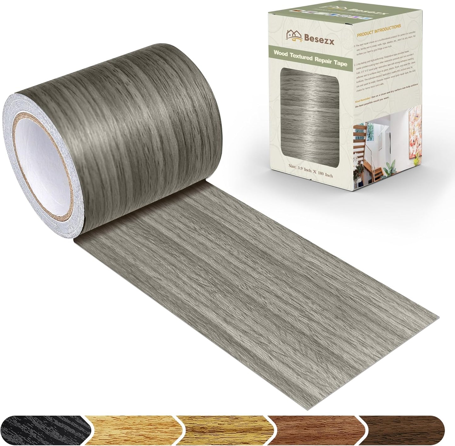 Besezx Wood Grain Repair Tape, 2.4" X15', Self Adhesive Wood Grain Repair Patch for Tables, Chairs, Baseboards, Doors, Windows, Floors, All Kinds of Furniture Renovation, Handicraft DIY. (Natural oak)