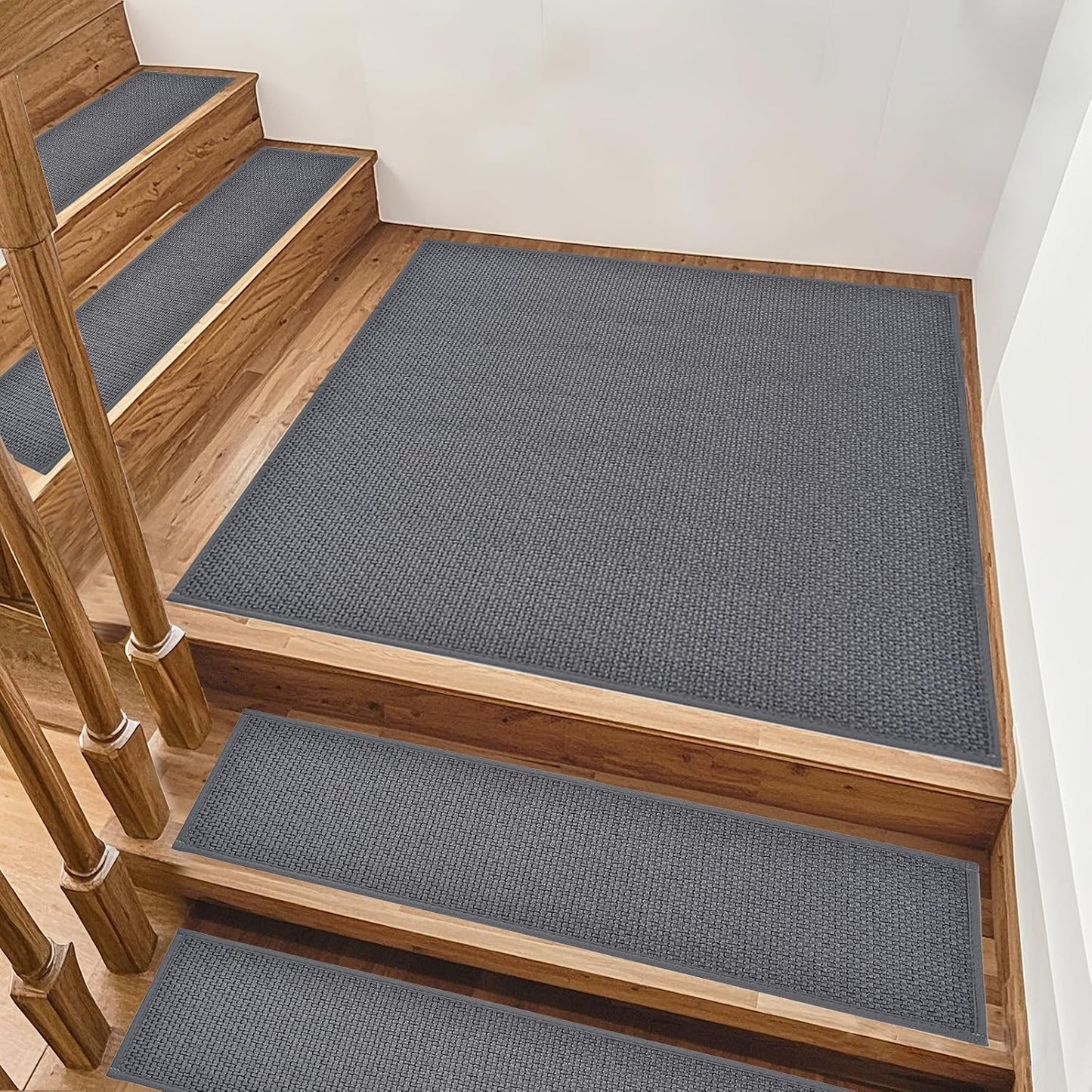 Stair Treads Non Slip, Rubber Backing Stair Treads for Wooden Steps, 15 PCS Thicken Linen Carpet Stair Runners Indoor for Kids Elders and Pets, No Residue Stair Carpet Treads, 8"x30", Beige