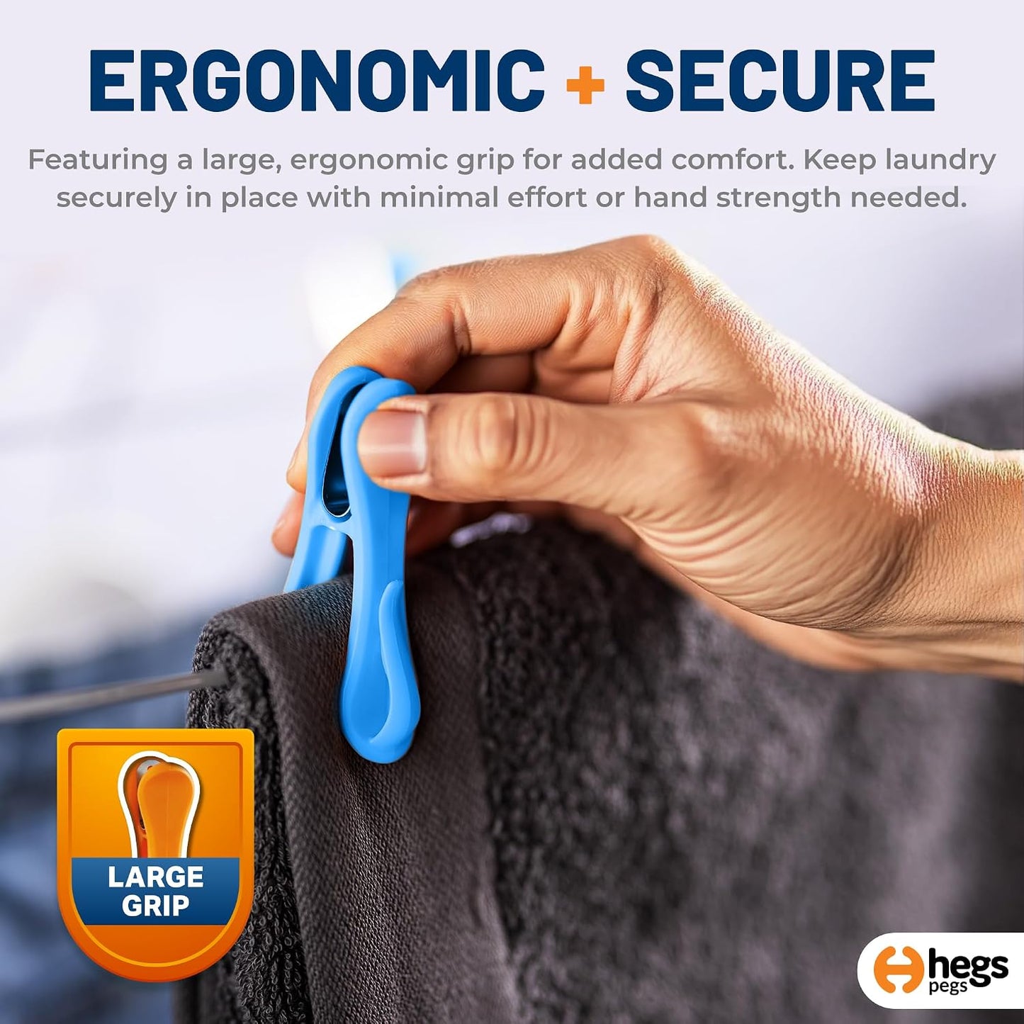 Hegs 24 Pack Multi-Color - The Smartest Heavy Duty Clothespins with Hooks - Hang 3 Garments at Once with Our Tough, Dual Hooks Clothes Pins with Anti-Rust Spring - Durable, Colorful Clothespins