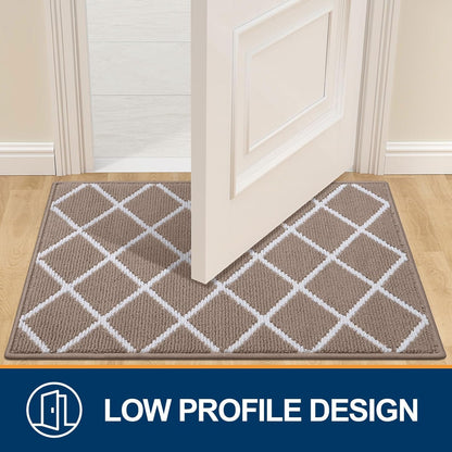 Finchitty Indoor Door Mat, Dirt Resistant and Absorbent, Low-Profile, Non-Slip, Washable Inside Floor Mats for Front Door, Back, and Entrance, 32" x 20", Grey