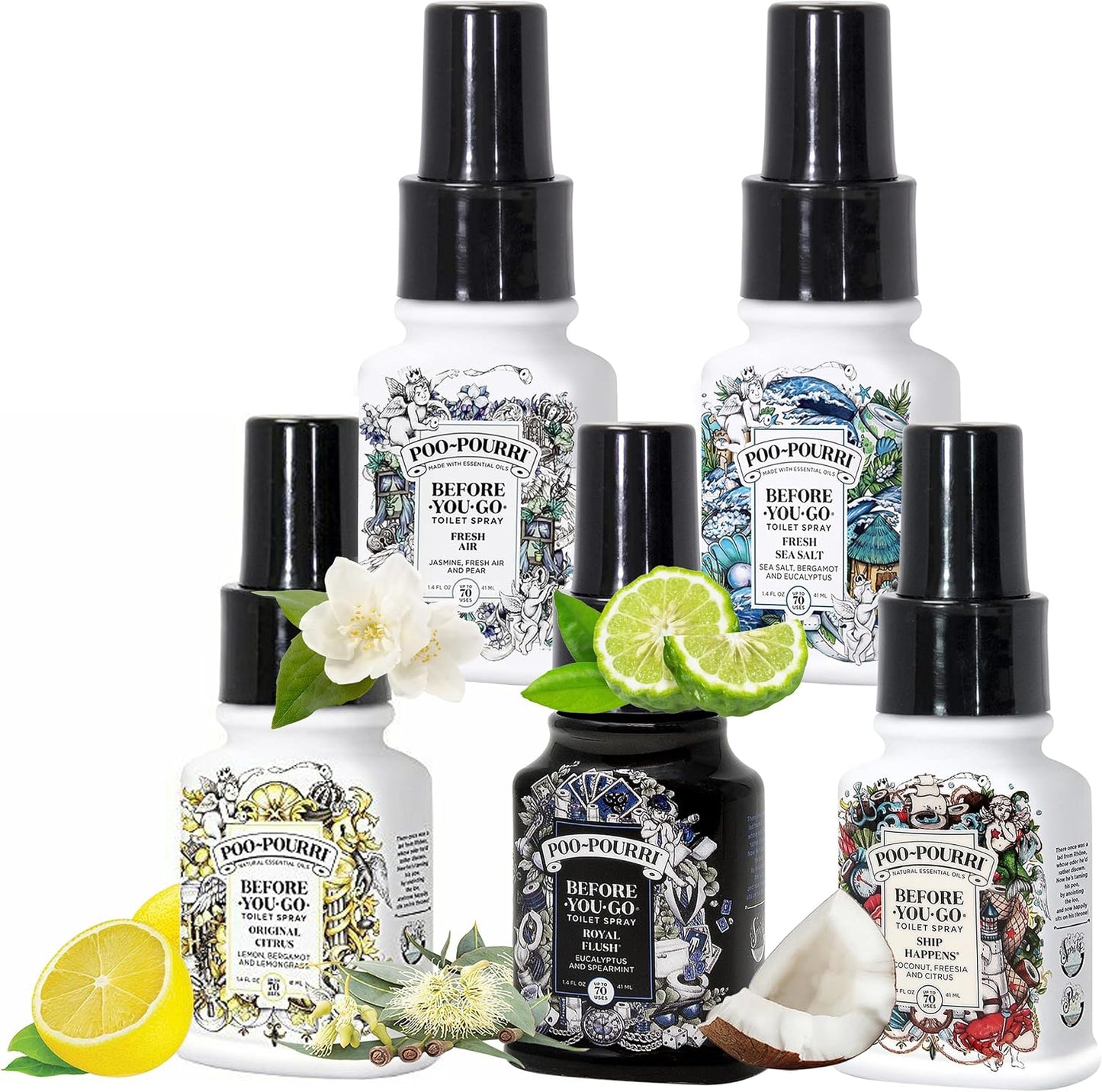 Poo-Pourri Before-You-Go Toilet Spray, Bamboo Rain, 2 Fl Oz, Up to 100 Uses, Bathroom Odor Deodorizer with Essential Oils for Home or Work, Travel Essentials, TSA Approved Size, Bamboo & Fresh Grass