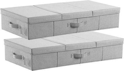 VEVOR Under Bed Storage with Wheels, 36.0 x 18.1 x 7.3 inch, Underbed Containers with Clear Lid, Underbed Shoe Organizer, Rolling Under the Bed Storage Bins for Clothes Shoes Blankets Bedroom, 2 Pack