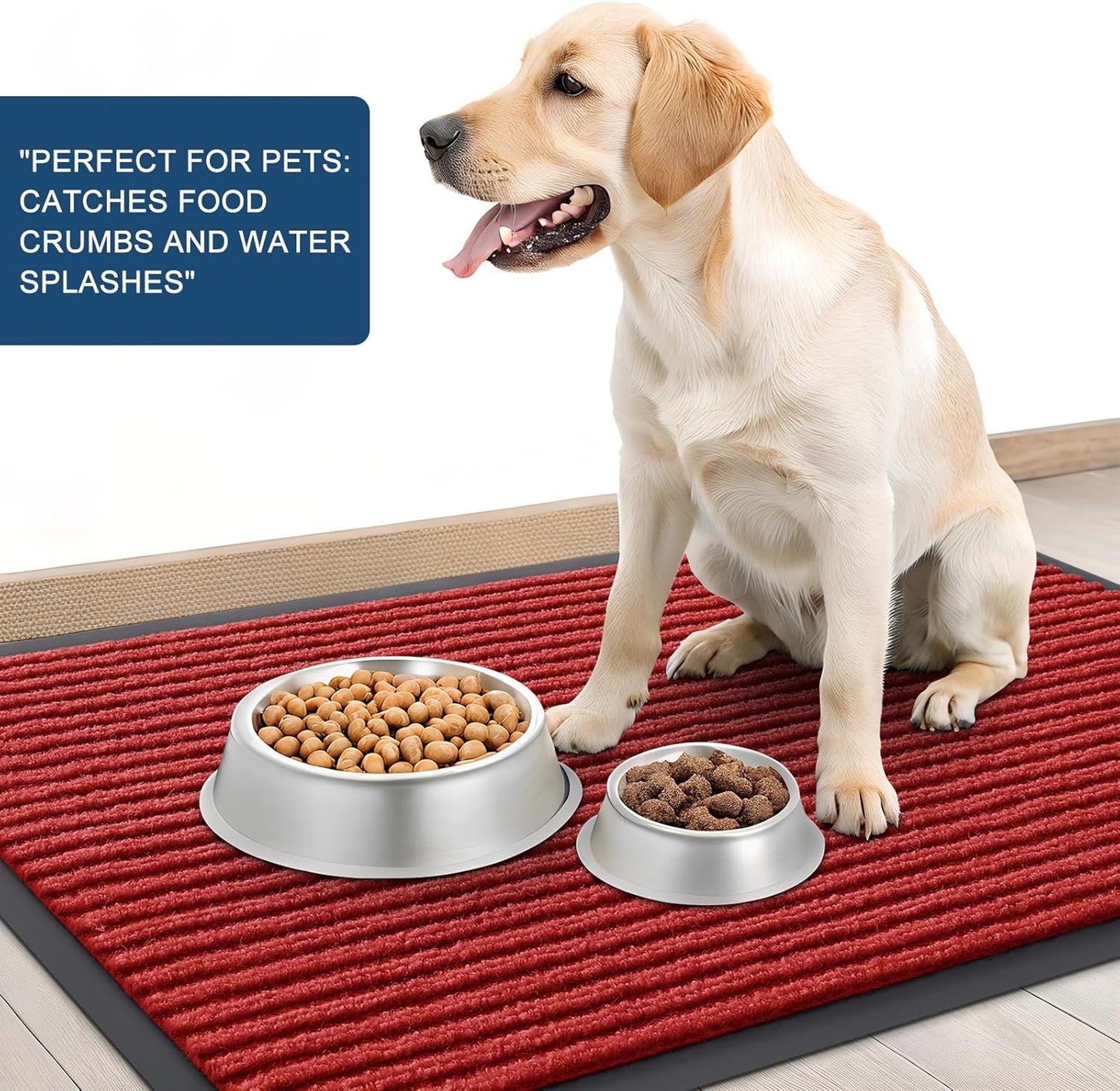 OLANLY Front Door Mat Indoor Outdoor Entrance, 2-Pack 29.5 x 17 Inch, Waterproof Heavy Duty Doormat, Fade Resistant, Low Profile, Easy Clean Patio Porch Welcome Floor Mats for Entry, Grey