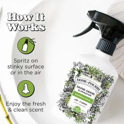 Poo-Pourri Before-You-Go Toilet Spray, Bamboo Rain, 2 Fl Oz, Up to 100 Uses, Bathroom Odor Deodorizer with Essential Oils for Home or Work, Travel Essentials, TSA Approved Size, Bamboo & Fresh Grass