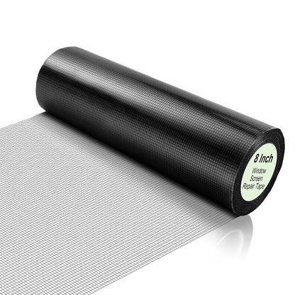 CroBlissful Extra Wide 5 inch x 20 ft Window Screen Tape Mesh Repair Strong Adhesive Waterproof Fiberglass Screen Repair Kit Patch for Window Door Tears Holes(Black)