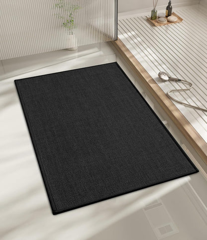 chakme Bathroom Rugs Mat 24x17, Ultra Thin Non Slip Bath Mat Small Quick Dry Absorbent Bath Mat for Bathroom Floor, (Dark Beige, 24"x17")