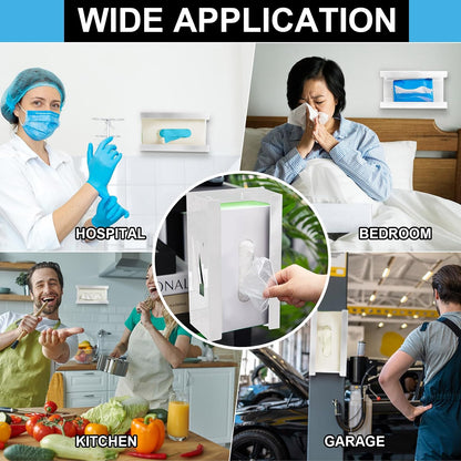 Lounsweer 2 Pcs Magnetic Gloves Dispenser Holders Wall Mount Boxes of Gloves Commercial Quality Towels Wipes Paper Tissue Box Holder Kitchen Fridge Office Workshops Garage Tool Hospital (Black)