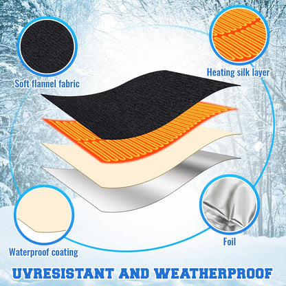 1 Pcs 25.2" L x14 W Electric Heated Outdoor Faucet Cover for Winter Freeze Protection Heating Hose Bib Covers for Winter, Water Pipe Heater for Garden Faucet Insulated Spigot Protector, Black
