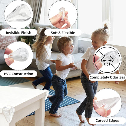 Baby Furniture Corner Protector - Clear Edge Guards Bumpers - 16 Pack Soft Silicone Safety Covers for Table Desk Cabinet, Childproofing Essentials for Toddlers Kids