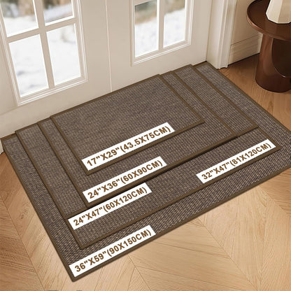 LEKEEPGO Door Mat 17"x29", Non Slip Door Mat Indoor Entrance, Rubber Backing Indoor Door mats Washable Absorbent Low-Profile Doormat Front Entryway Entry Resist Dirt Inside Door Mats, Khaki