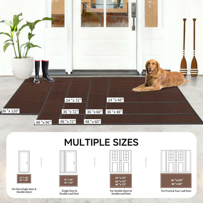 100pointONE Durable Front Door Mat, Heavy Duty Indoor Outdoor Doormat, 48” x 36” Low Profile Outdoor Mats for Home Entrance, Stain and Fade Resistant Shoe Scraper Mat, Ideal for High Traffic Area