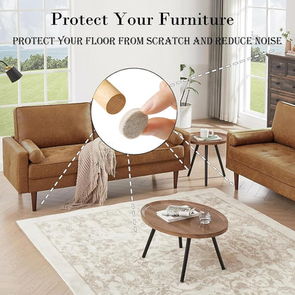 Fursafe&Q Felt Furniture Pads for Hardwood Floors - Self Adhesive Chair Felt Pad, Furniture Feet Floor Protectors, Furniture Sliders Protect from Nicks and dents, Anti Scratch 136 Pcs Beige Square
