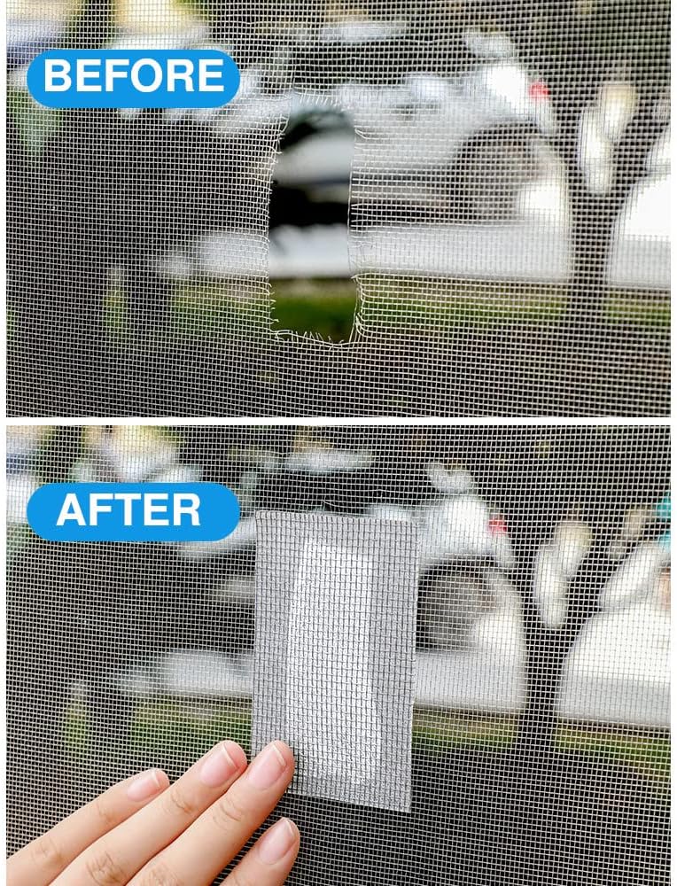 JacobsParts Window Screen Repair Patch Adhesive Fiberglass Mesh Hole Repair Tape 2" 6.5ft (White)