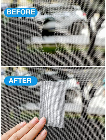 JacobsParts Window Screen Repair Patch Adhesive Fiberglass Mesh Hole Repair Tape 2" 6.5ft (White)